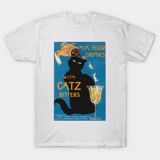 Mix Your Drinks with Catz Bitters - Vintage Advertising Poster T-Shirt